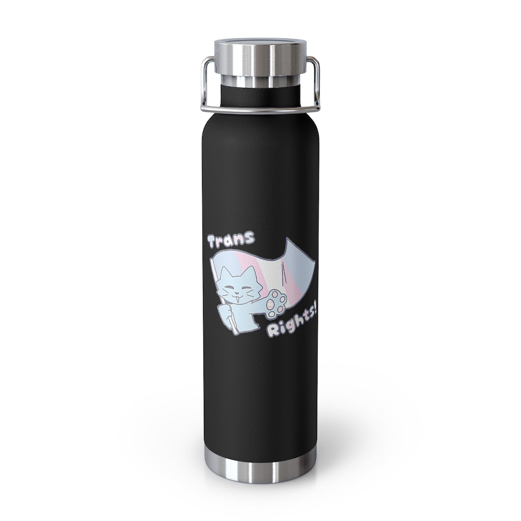 Apple the Trans Rights Kitty Copper Vacuum Insulated Bottle, 22oz