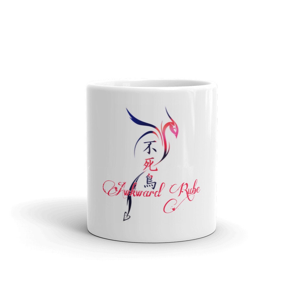 Awkward Rube White glossy logo mug