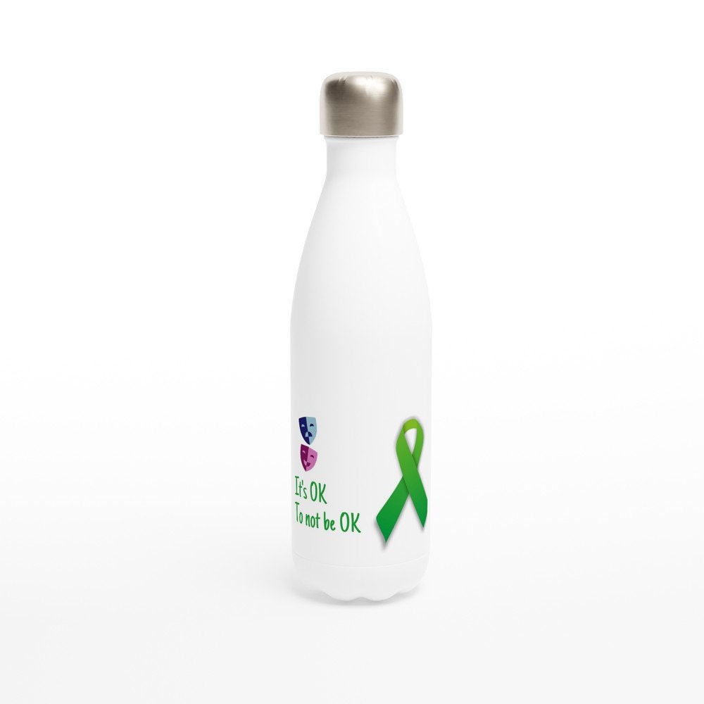 It’s OK to Not Be OK White 17oz Stainless Steel Water Bottle